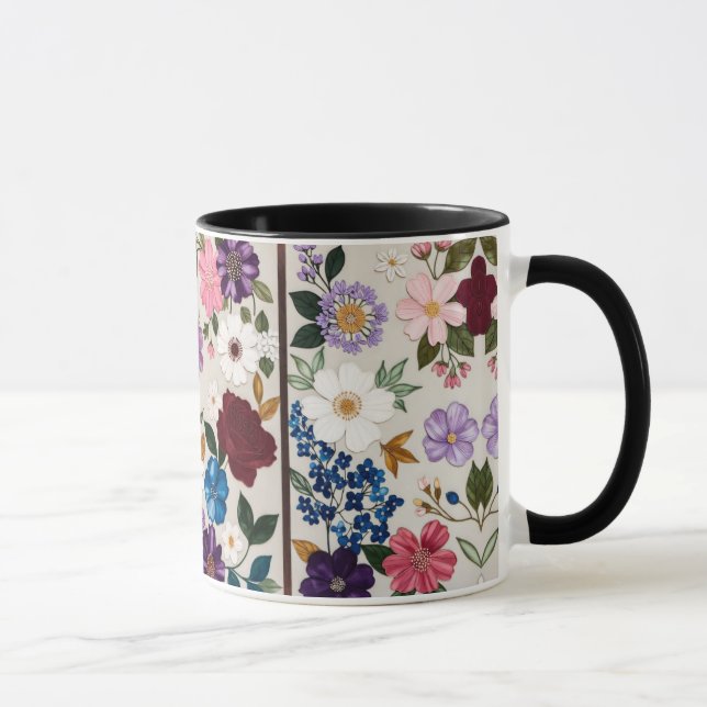 Taza Vibrant Jewel-Toned Floral Symphony (Derecha)