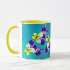 Taza Vibrant Johnny Jump-up Laughing Violas