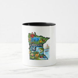 Taza Vibrant Minnesota State Map-Paul Bunyan/Northwoods