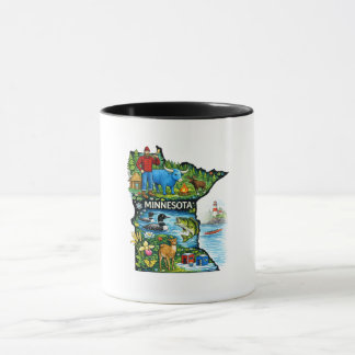 Taza Vibrant Minnesota State Map-Paul Bunyan/Northwoods