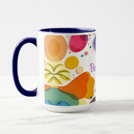 Taza Vibrant Organic Shapes Modern Abstract Art
