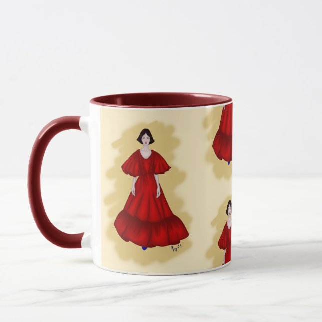 Taza Vibrant Red Dress with Sculptural Movement Style (Izquierda)