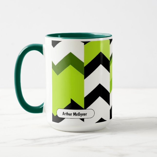 Taza Vibrant Wasabi Chevron Modern Texture (Izquierda)