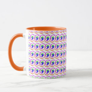 Taza Vibrante Colorido Moderno Resumen Patrón De Arte S
