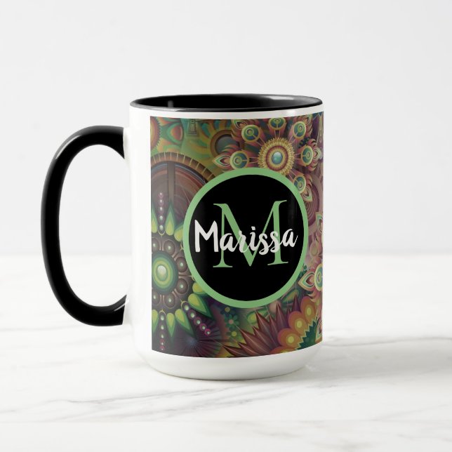 Taza Vibrante Mandalas Monograma (Izquierda)