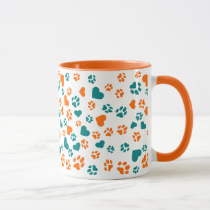 Taza Vibrante Naranja y Azul Garra de Impresión – Regal