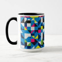Vibrante Resumen Geométrico Combo Mug 15 oz- Moder