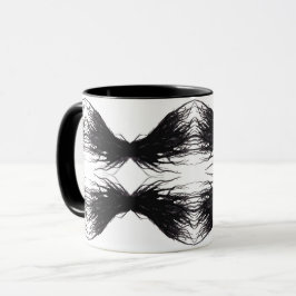 Taza Vicios Abstracto Alas Negras Arte de Tinta Alcohól