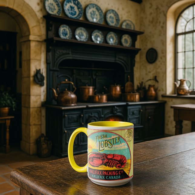 Taza Victorian Era Halifax Canada Canned Lobster Label (Subido por el creador)