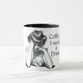 Taza Victorian gibson chica Necesito una cita graciosa 
