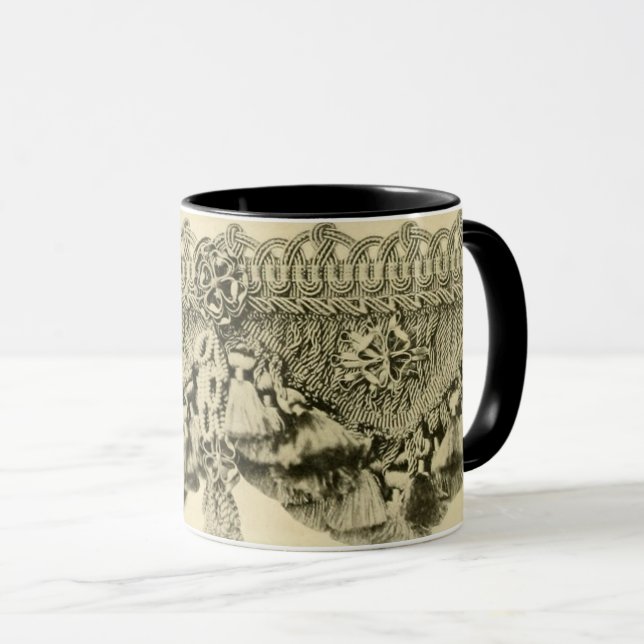 Taza Victoriano del antiguo tassel lace tribal look (Anverso derecho)