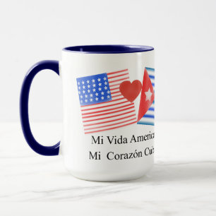 Taza Vida americano, corazón cubano