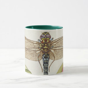 Taza Vida de jardín, libélula, pera, clavel e insecto