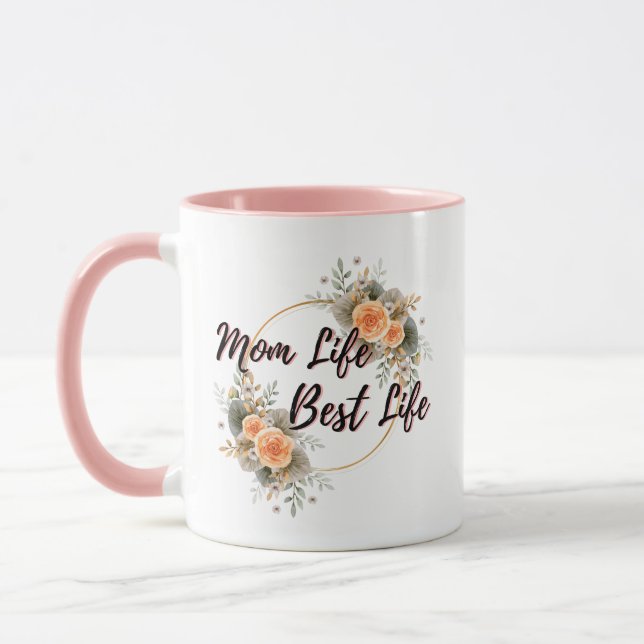 Taza Vida de mamá personalizada Mejor vida (Izquierda)