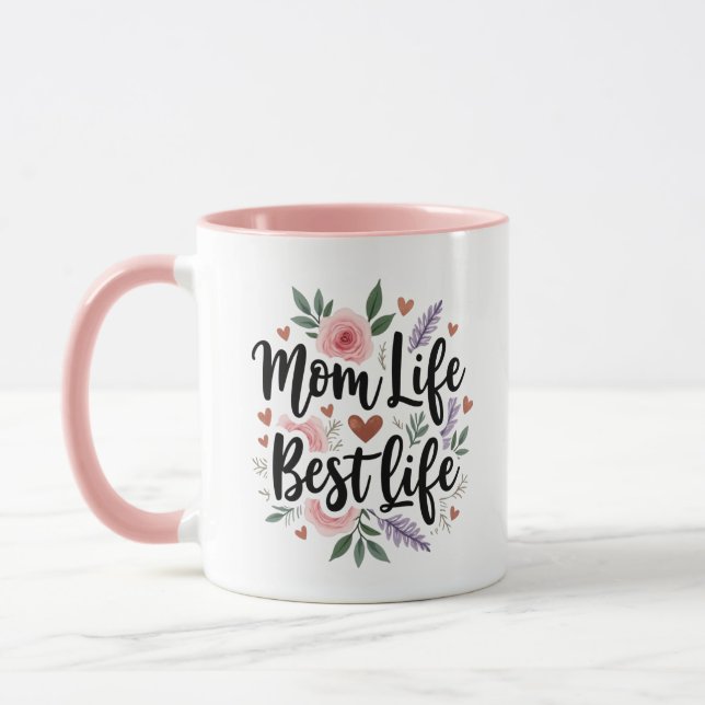 Taza Vida de mamá personalizada Mejor vida (Izquierda)