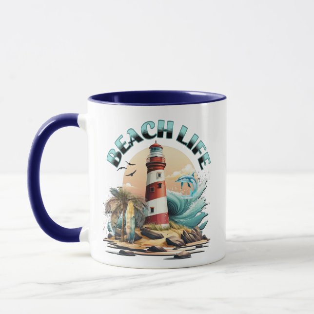 Taza Vida de playa personalizada (Izquierda)