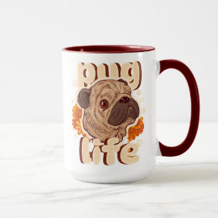Taza Vida de pug para amantes de pug 