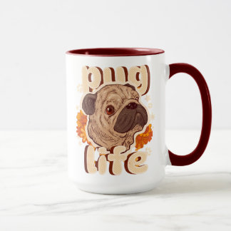 Taza Vida de pug para amantes de pug
