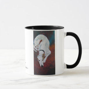 Taza vida del dolce del la, Whippet, pintando por