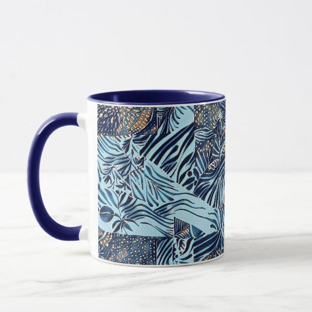 Taza Vida marina y diseño abstracto botánico (Izquierda)