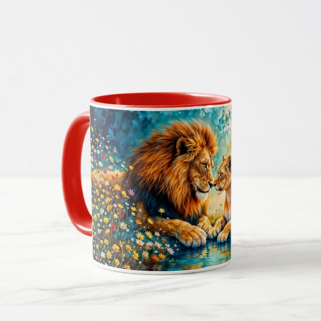 Taza Vida salvaje León Fantasma arte romántico (Anverso izquierdo)