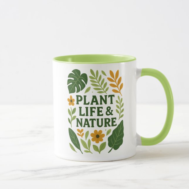 Taza Vida vegetal y naturaleza - Diseño botánico (Derecha)
