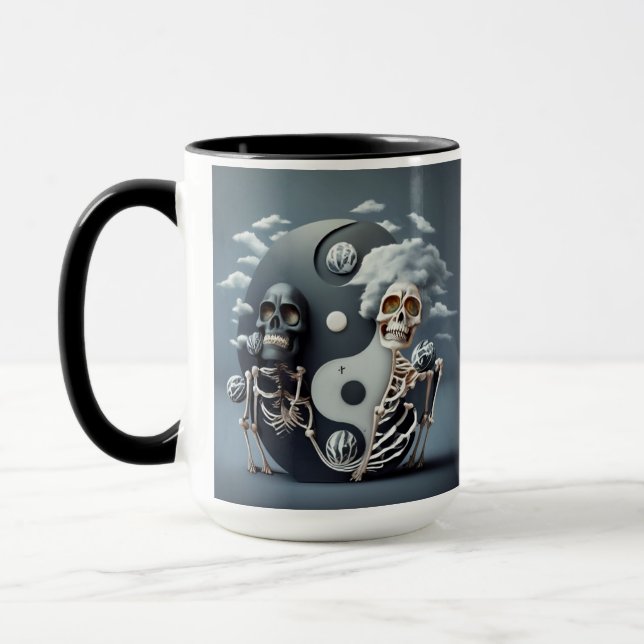 Taza Vida y muerte, Halloween YinYang Skeleton (Izquierda)