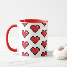Taza Videojuego Red Pixel Heart