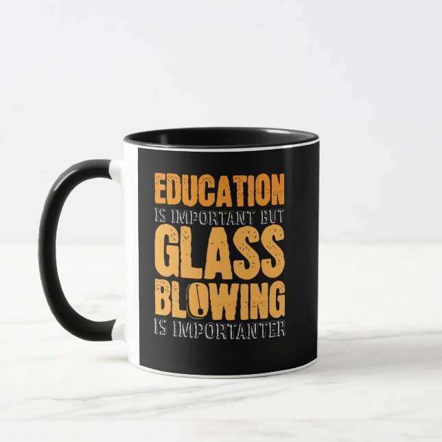Taza Vidriera que dice Chiste Glassblower (Izquierda)
