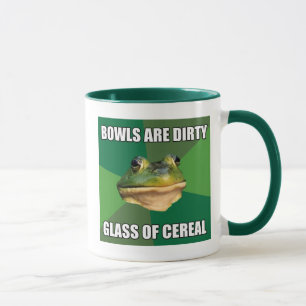 Taza Vidrio asqueroso de la rana del soltero de cereal