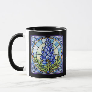 Taza Vidrio manchado Texas Bluebonnet Verdadero Amigo A
