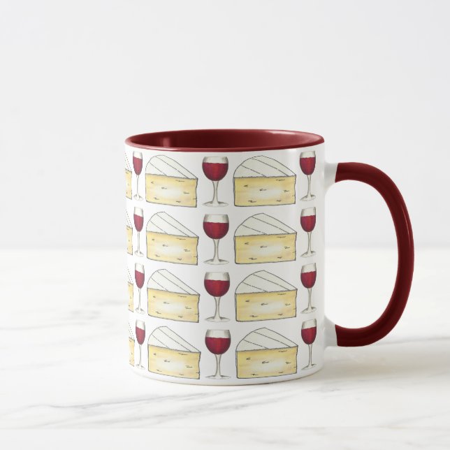 Taza Vidrio rojo y tazón de queso fresco (Derecha)