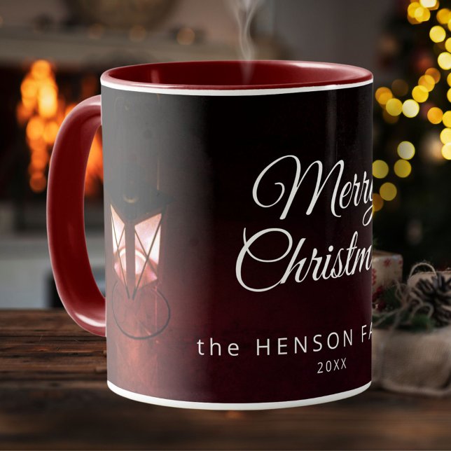 Taza Vieja Lantern Light Merry Christmas Script (Subido por el creador)