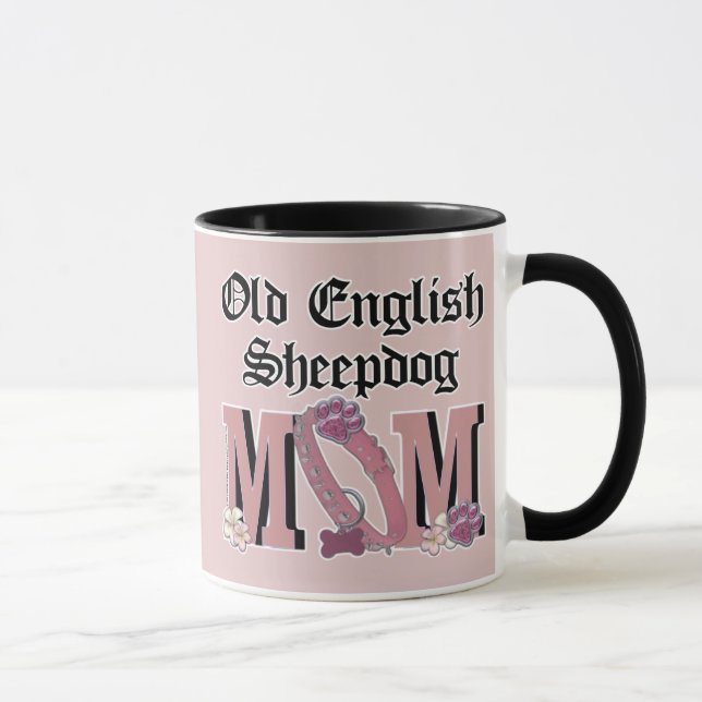 Taza Vieja MAMÁ inglesa del perro pastor (Derecha)