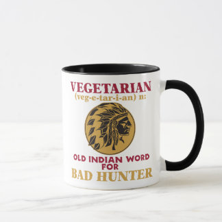 Taza Vieja palabra india vegetariana para el mún