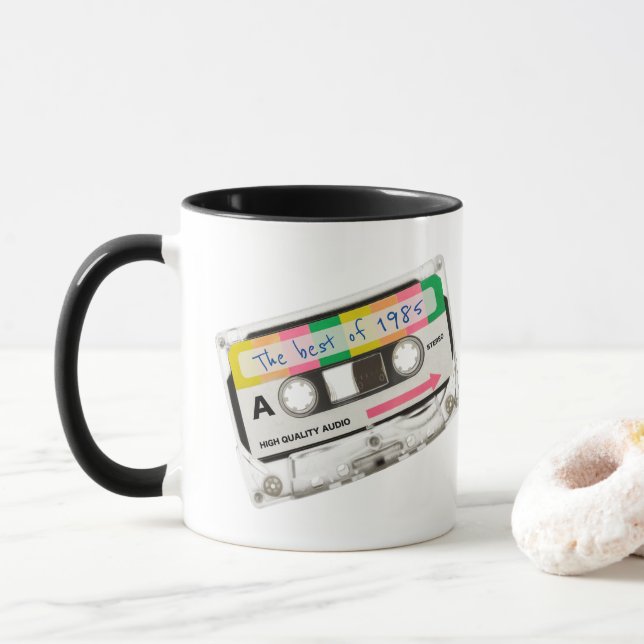 Taza Viejo "año de nacimiento: mejor de" cinta cassette (Con donut)
