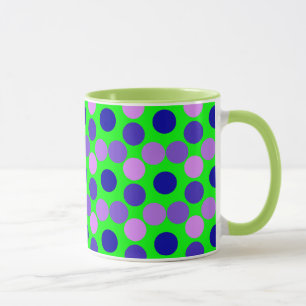 Taza Viendo puntos morado del anillo verde