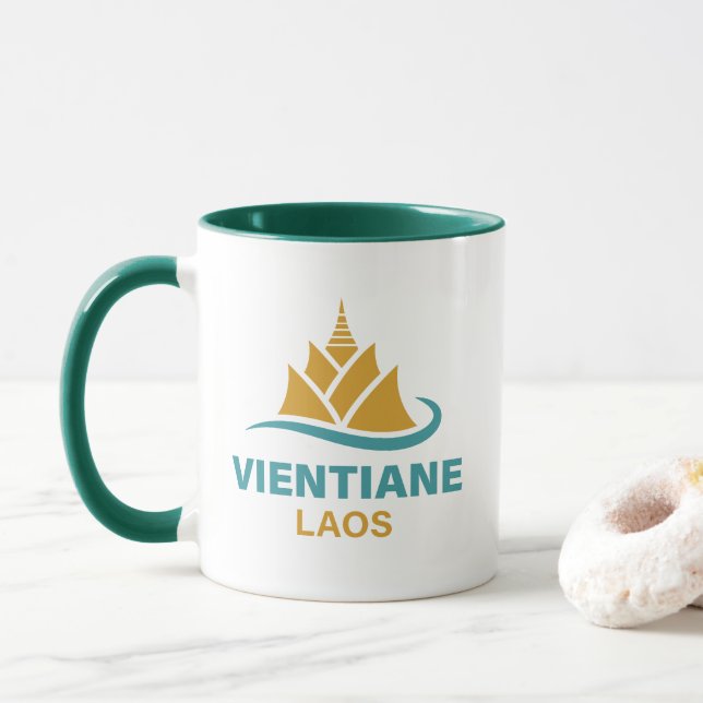 Taza Vientián Laos Sudeste Asiático (Con donut)