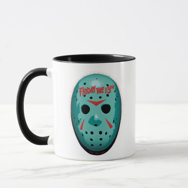 Taza Viernes 13 | Gráfico de máscaras de hockey azul (Izquierda)
