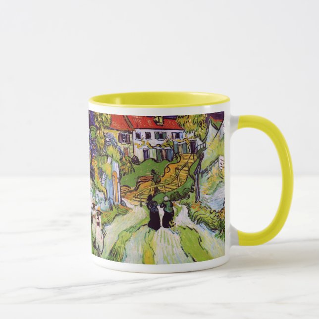 Taza Village Street Auvers Steps Figuras Van Gogh Fine (Derecha)