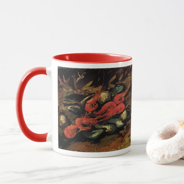 Taza Vincent van Gogh - Aún vitales mejillones y camaro (Con donut)