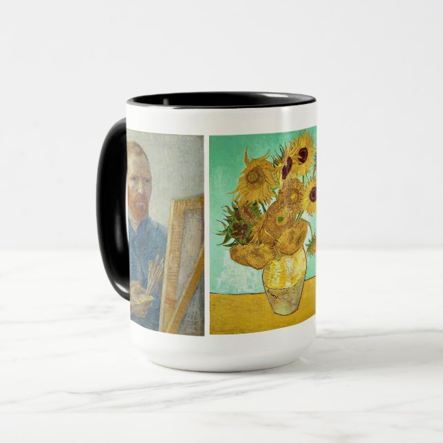 Taza Vincent Van Gogh - Auto-retrato y Sunflower Mug (Anverso izquierdo)