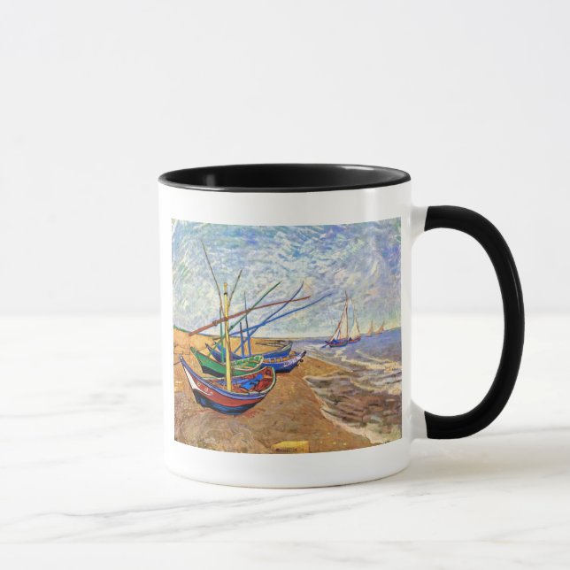 Taza Vincent Van Gogh - Barcas de Pesca en la Playa (Derecha)