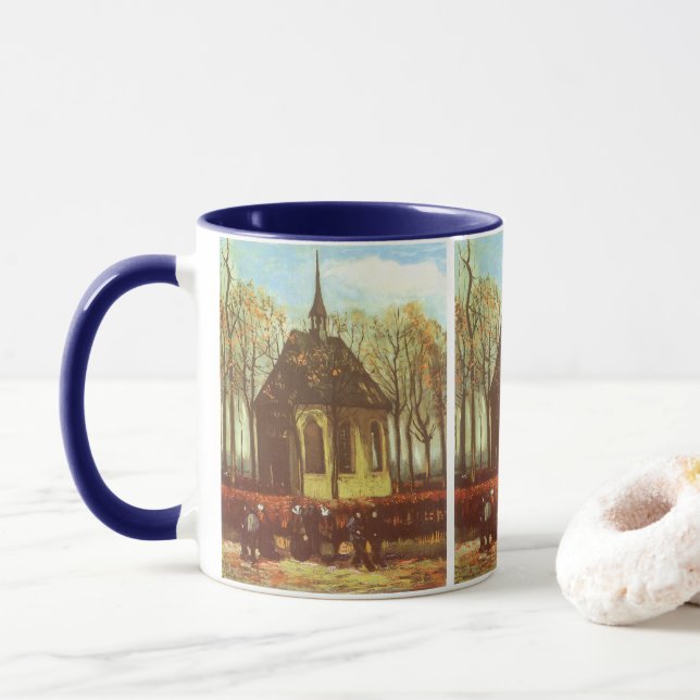 Taza Vincent van Gogh - Capilla de Nuenen, asistentes a (Con donut)