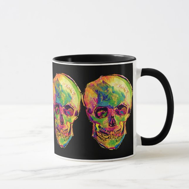 Taza Vincent Van Gogh - Cráneo de Halloween con arte po (Derecha)