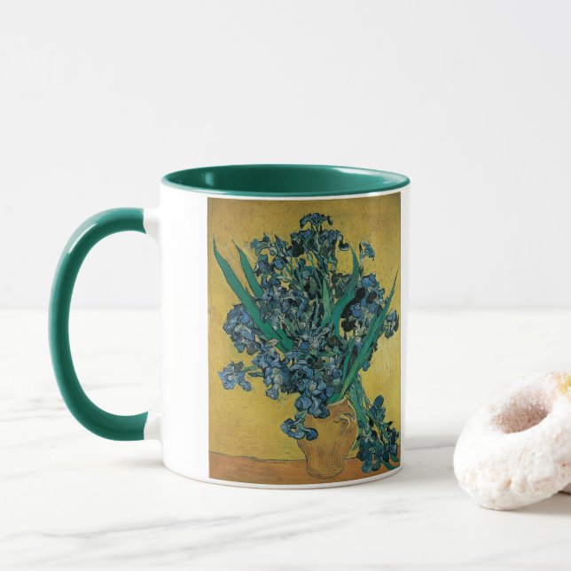 Taza Vincent van Gogh - Jarrón con lirios sobre fondo a (Con donut)