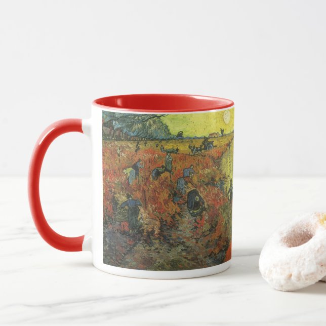 Taza Vincent van Gogh - La viña roja (Con donut)