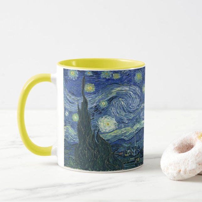 Taza Vincent Van Gogh - Noche Starry (Con donut)