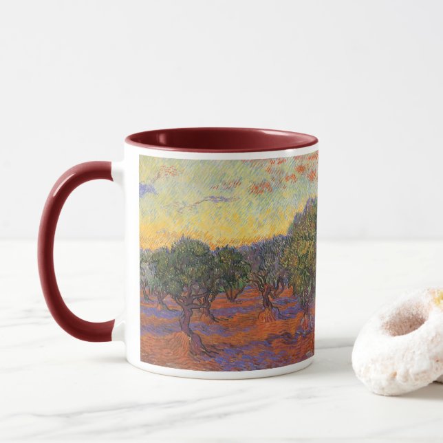 Taza Vincent van Gogh - Olive Grove, Naranja Sky (Con donut)