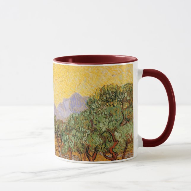 Taza Vincent van Gogh - Olivos, cielo amarillo y sol (Derecha)